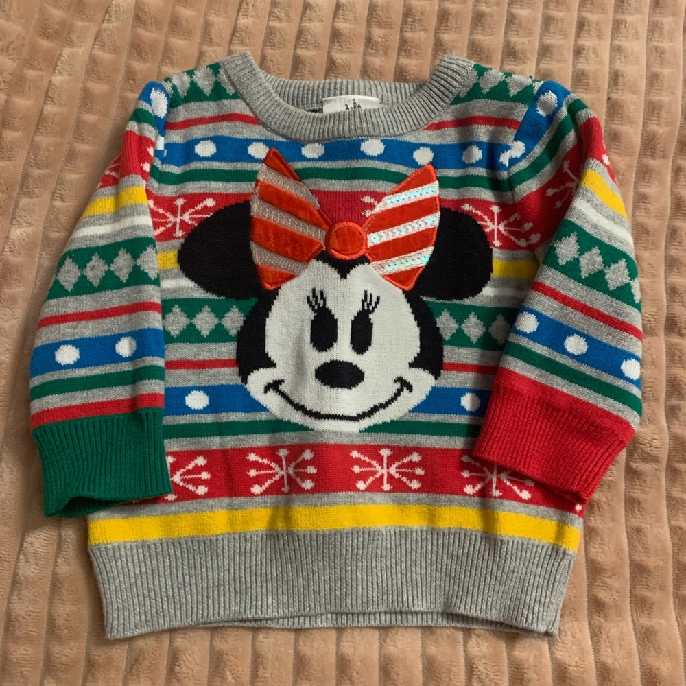 LIKE NEW BABY MINI MOUSE CHRISTMAS SWEATER